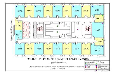 Warren Towers Typical Floor Plan A Boston University Housing