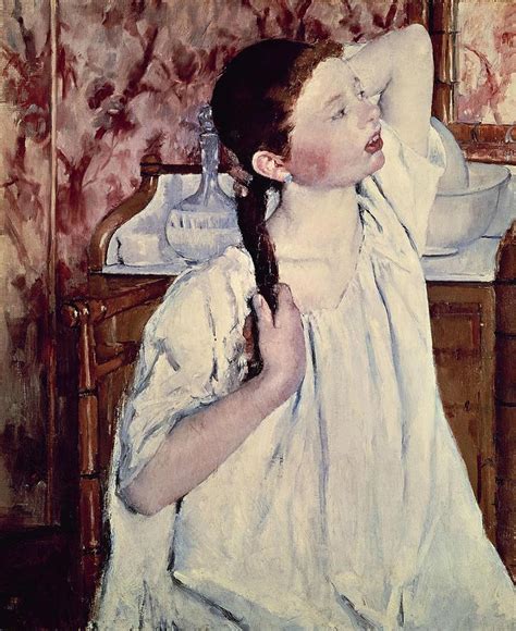 Mary Cassatt Girl Arranging Her Hair Dateperiod 1886 Painting Oil