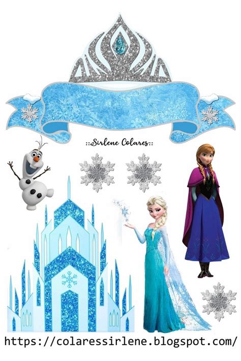 Banner Coroa Da Elsa Olaf Anna Castelo E Elsa Bolo Frozen Frozen