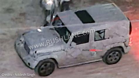 Mahindra Thar 5 Door Sunroof Spied Testing With Xuv300 Facelift