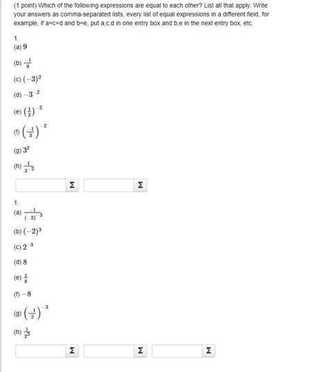 Solved 1 Point Which Of The Following Expressions Are