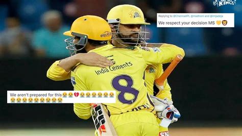 We Respect Your Decision Ms Csk Fans React As Dhoni Picks Jadeja As Chennais New Captain For