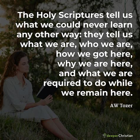 What The Bible Tells Us Aw Tozer Deeper Christian Quotes