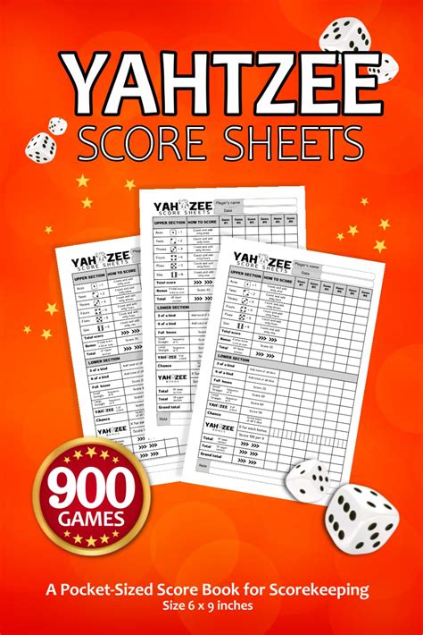 Yahtzee Score Sheets A Pocketsized Scores Games For Scorekeeping