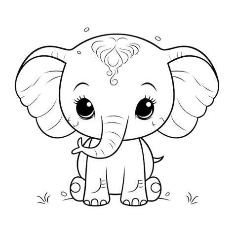 Livre De Coloriage Pour Enfants Illustration Vectorielle D éléphant