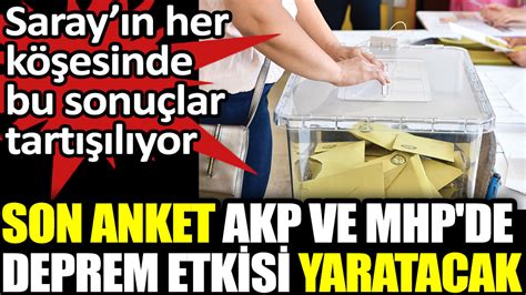 Saray ın her köşesinde bu sonuçlar tartışılıyor Son anket AKP ve MHP