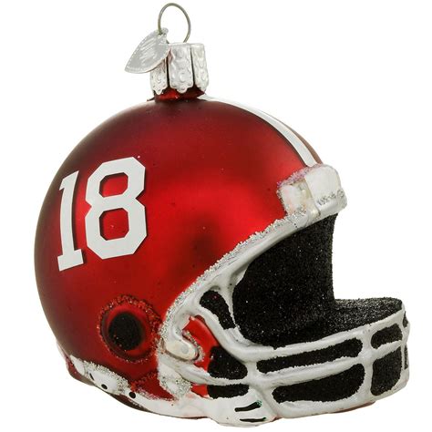 University Of Alabama Football Helmet Glass Ornament