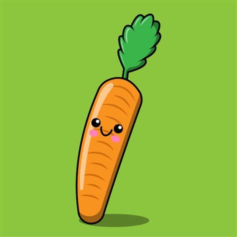 Premium Vector Vector Cute Carrot Vegetable Character Vegetable Kawaii