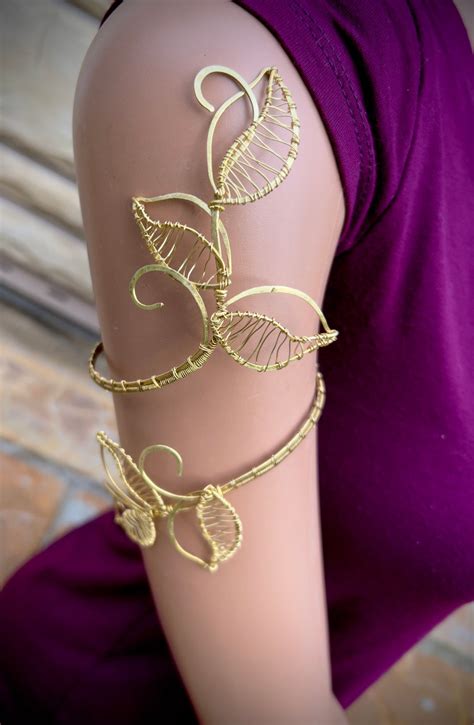 Spiral Upper Arm Cuff Forest Nymph Arm Band Brass Upper Arm Etsy