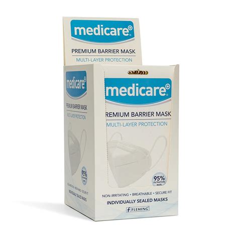 Medicare Premium Barrier Face Masks Singles Fleming Medical