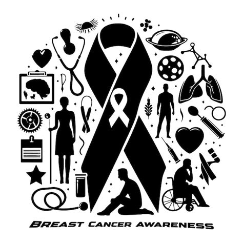 Breast Cancer Awareness Silhouette Vector Illustration Premium Ai