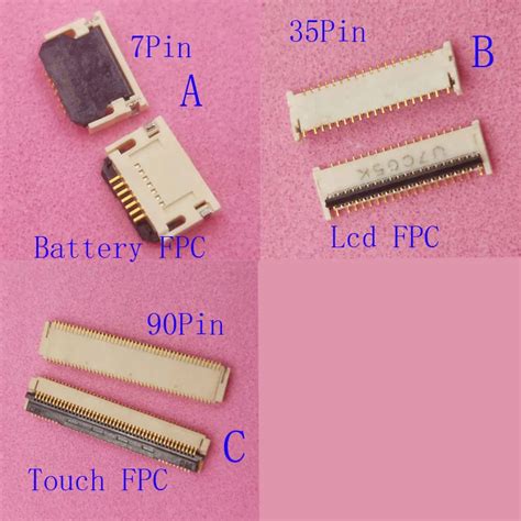 S 2Pcs Lcd Display Digitizer Battery Touch Screen FPC Connector Plug