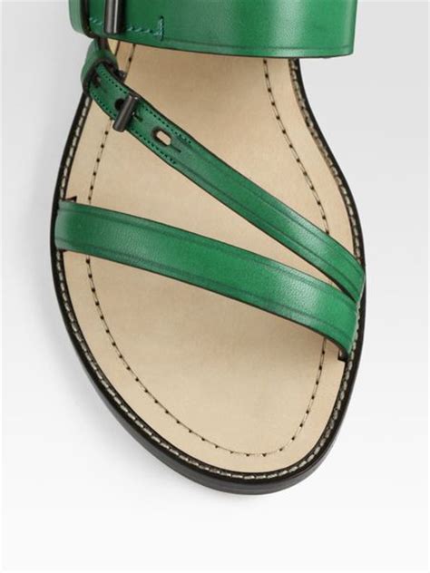 Reed Krakoff Flat Sandals in Green (emerald) | Lyst