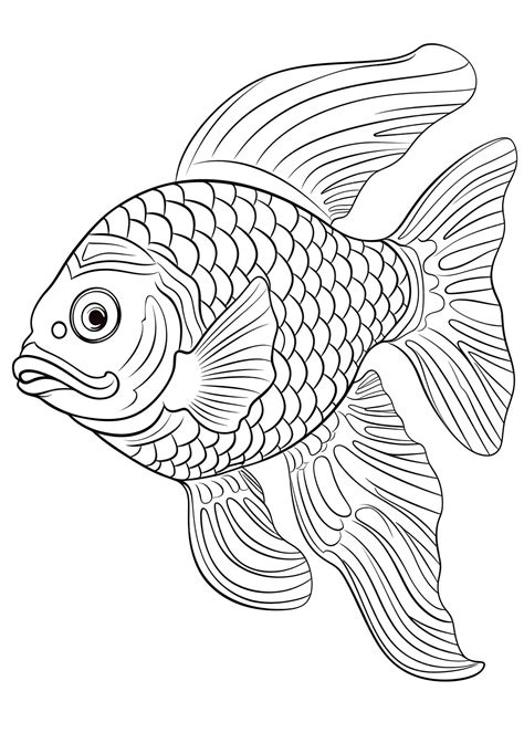 Premium Photo | Fish Coloring Page Fish Line Art coloring page Fish ...