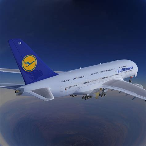 A380 Lufthansa Modèle 3d 59 3ds Obj Max Free3d