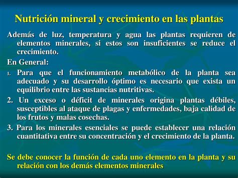 PPT Nutrición Mineral de las plantas PowerPoint Presentation free