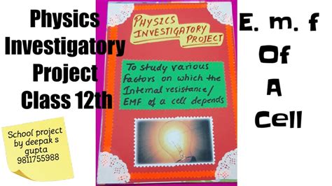 To Study Various Factors On Which Internal Resistance Emf Depends