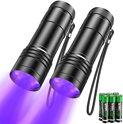 Weenkler UV Flashlights 2 Pack Black Light Flashlights With 12 LED And