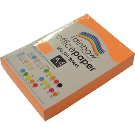 A4 Coloured Copy Paper Rainbow A4 80gsm Fluoro Orange Copy Paper