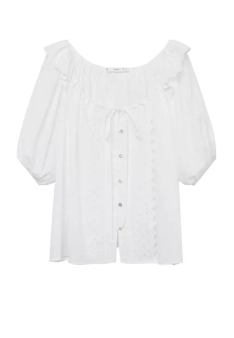 Buy Mango Openwork Organic Cotton Blouse 2024 Online Zalora Philippines