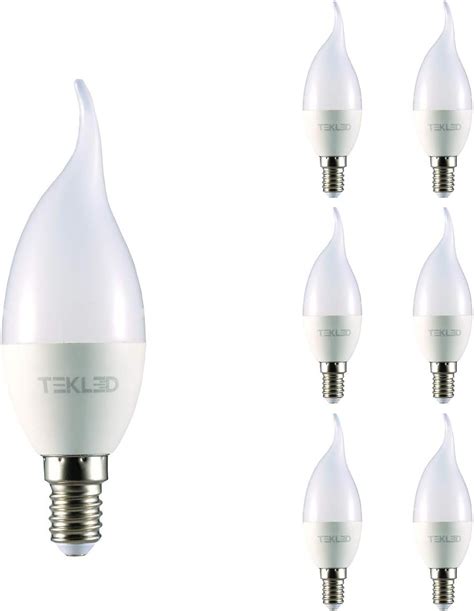 WEDNA 10 Pack E14 Flame Tip LED Filament Candle Light Bulb 4W 420 LM