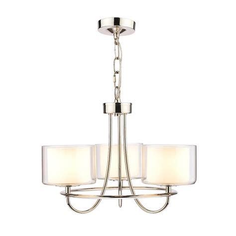 Laura Ashley Southwell 3 Light Ceiling Chandelier In Polished Nickel