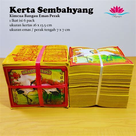 Jual Kertas Sembahyang Kimcua Bangau Emas Perak Shopee Indonesia