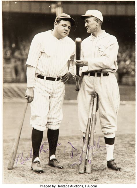 The Only Known Babe Ruth And Ty Cobb Dual Signed Photograph Lot