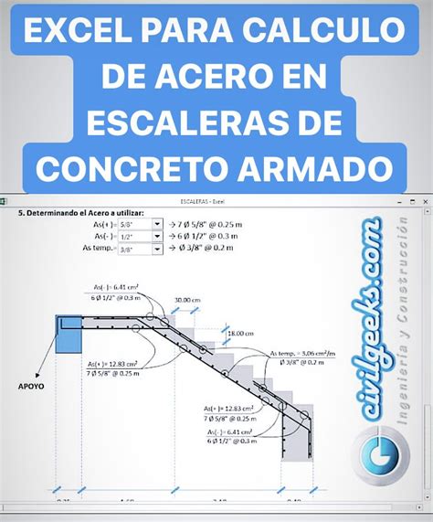 Excel Para Calculo De Acero En Escaleras De Concreto Armado