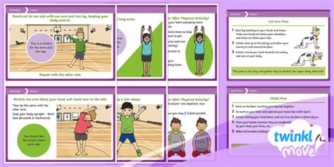 👉 Twinkl Move Pe Cartoon Warm Up And Stretches Cards