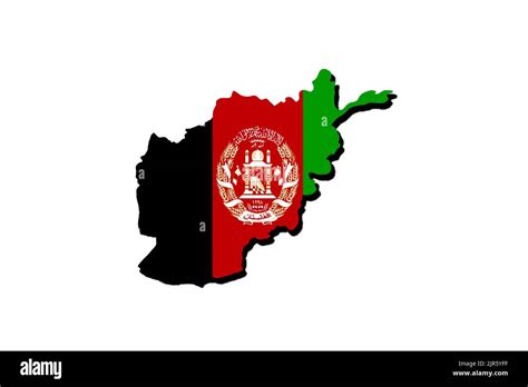 Silhouette Of The Map Of Afghanistan With Its Flag Stock Photo Alamy