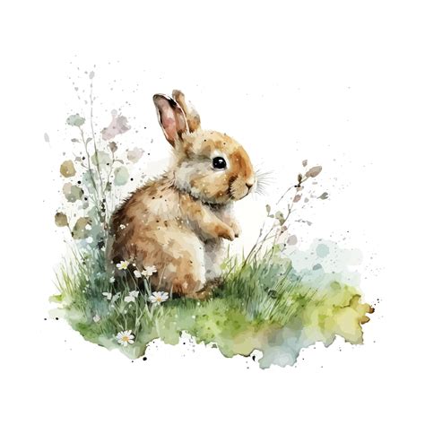 Watercolor painting of a rabbit | Premium AI-generated vector