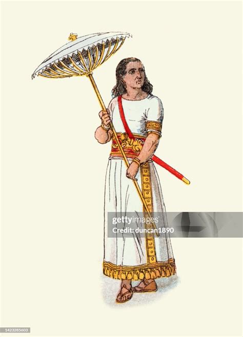 Fashion Of Ancient Assyria Costume Of Servant Parasol Bearer High Res