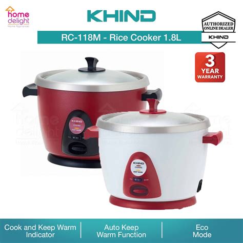 Khind Anshin Stainless Steel Rice Cooker 1 8L Color Selection RC