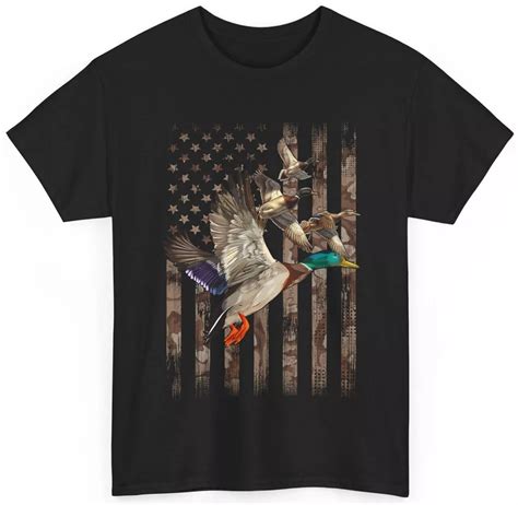 Duck Hunting American Flag Shirt Hunting Season Lovers Shirt Hunters