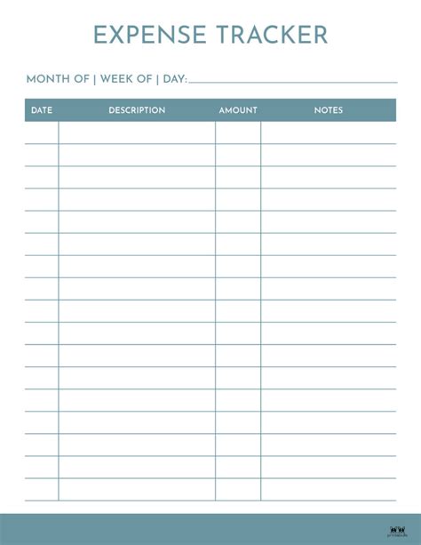 Monthly expense tracker printable - antiquekopol