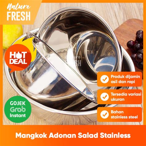 Mangkok Mixer Adonan Kue Mixing Bowl Salad Bowl Mangkok Salad Stainless