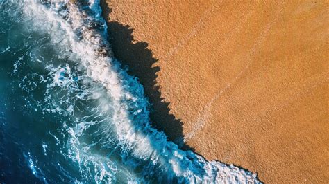 Beach Ocean Wave Aerial View 4k 4310b Wallpaper Pc Desktop