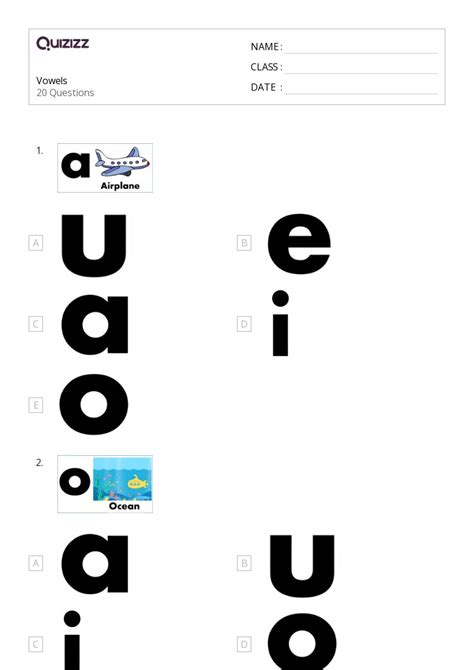 50 Vowels Worksheets For 3rd Class On Quizizz Free And Printable