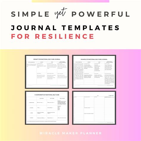 PRINTABLE Journal Templates for Resilience: Explore a Powerful Tool to