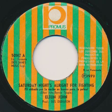 Elton John Saturday Night S Alright For Fighting 1973 Vinyl Discogs