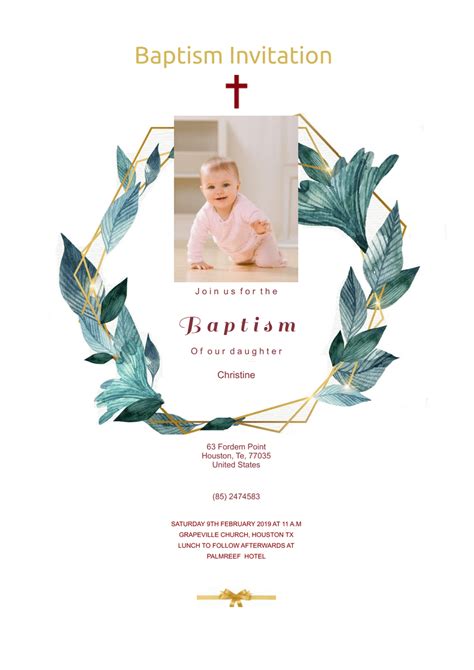 Baptism Invitation Template - PDF Templates | Jotform