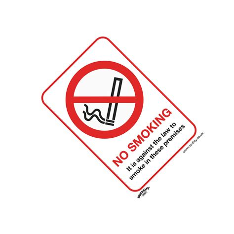 Prohibition Safety Sign No Smoking On Premises Self Adhesive Vin Skill Diy