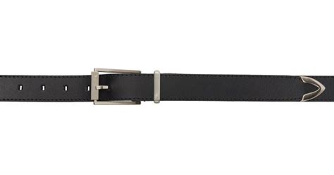 Ami Paris Black Rectangular Buckle Belt For Men Lyst