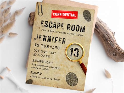 Escape Room Birthday Invitation Template Editable Escape Room Party Invite Escape Room Party