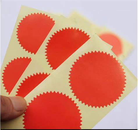 Buy 100pcs Red Blank Embosser Stickers 45mm Metallic Foil Embossing