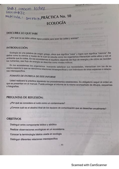 Práctica 10 De Ecología Lab Biología Básica Studocu