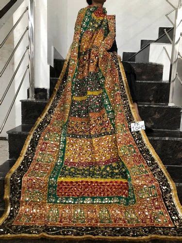 Original Pakistani Dupatta With Heavy Embroidery Mirror Work At Rs