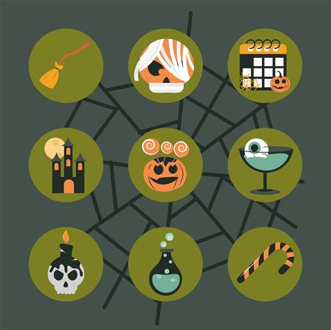 Halloween celebration flat icon set 1432079 Vector Art at Vecteezy