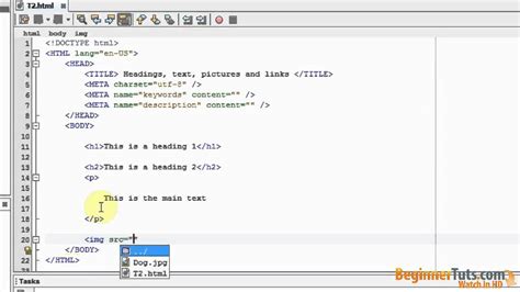 Beginner HTML Tutorial 3 Pictures Links Text And Headings YouTube